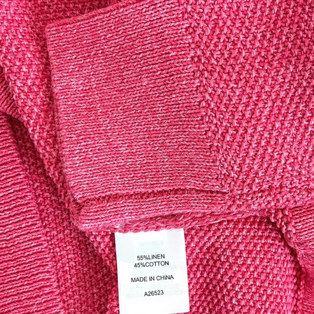 Appleseed's Raspberry Pink/White Heather Knit Open Cardigan - Picture 10 of 11